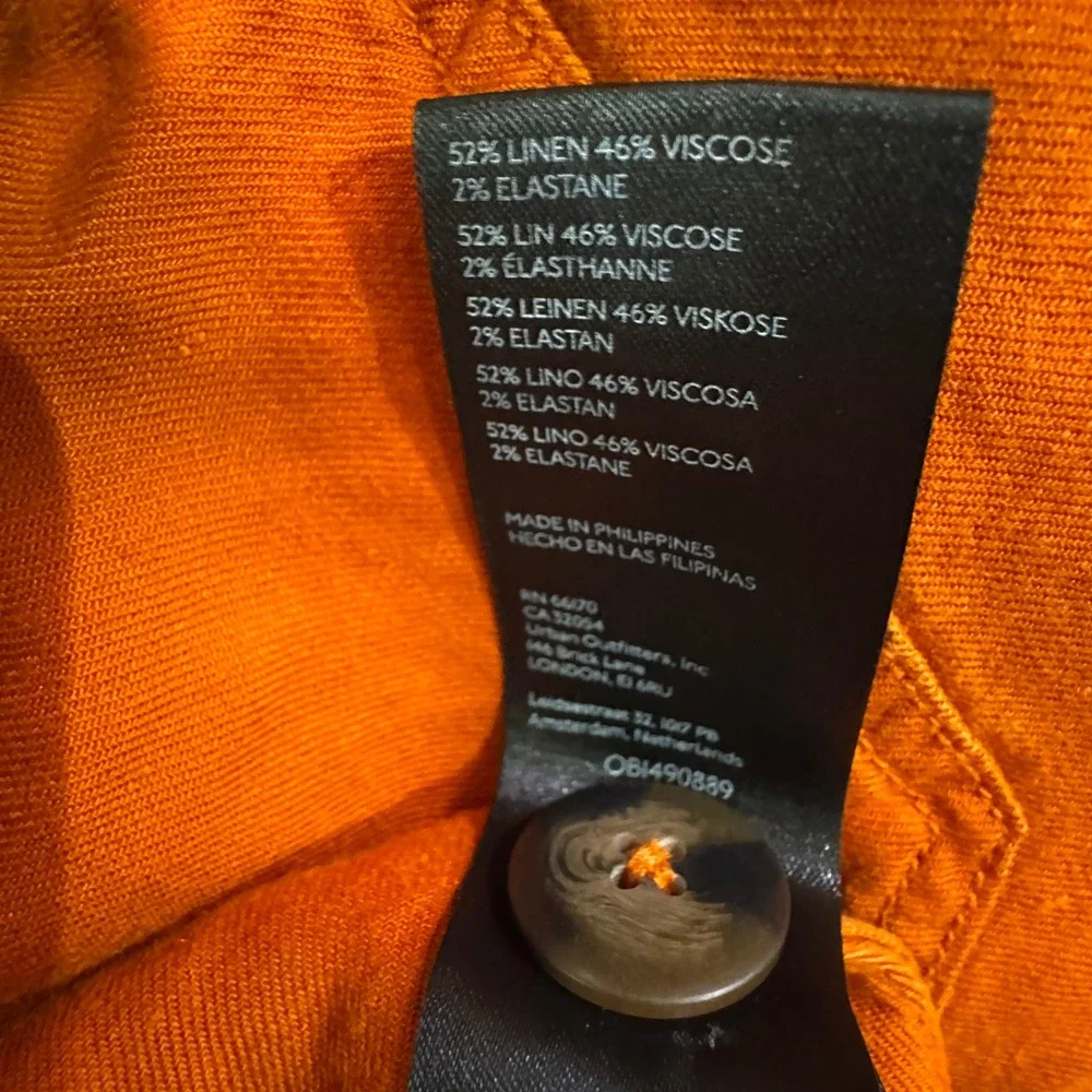 Maeve Pants Womens 4 Burnt Orange The Colette Wide Leg Linen Blend Cropped Pants - Picture 11 of 15